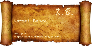 Karsai Bence névjegykártya